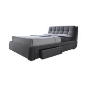 Bottom storage bed in gray fabric king size main photo