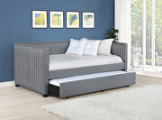 Gray fabric upholstery twin daybed w/ trundle main photo