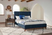 Charity blue upholstered full bed main photo