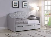 Twin daybed w/ trundle in gray leatherette