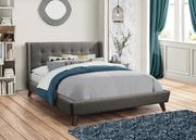 Carrington grey upholstered king bed main photo
