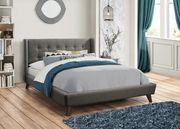 Carrington grey upholstered queen bed main photo