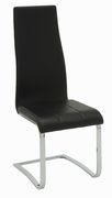 Nameth (Black) Contemporary black and chrome dining chair