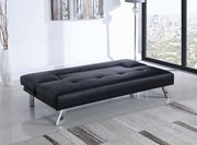Sofa bed in black leatherette main photo