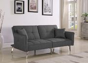 Modern grey and chrome sofa bed main photo