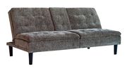 Beige chenille sofa bed w/ center console main photo