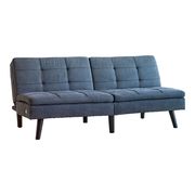Sofa bed w/ outlet in gray linen-like fabric main photo