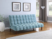 Sofa bed upholstered in durable teal velvet