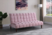Sofa bed upholstered in durable pink velvet