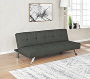 Joel (Gray) Gray finish linen-like fabric upholstery sofa bed w/ chrome legs