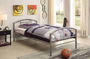 Banes (Silver) Casual silver twin bed