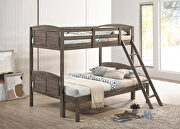 Weathered brown finish twin/full bunk bed