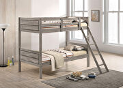 Ryder Weathered taupe finish transitional twin/twin bunk bed