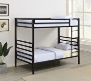 Kinsey Matte black metal finish twin/twin bunk bed