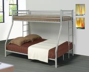 Hayward II (Silver) Twin/full contemporary silver metal bunk bed