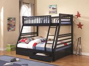 Ashton (Navy) Twin-over-Full Bunk Bed in navy blue