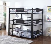 Rogen II Casual black full triple bunk bed