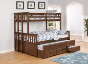 Weathered walnut twin-over-full bunk bed main photo