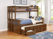 Atkin II Weathered walnut twin xl-over-queen bunk bed