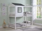 Belton light grey twin-over-twin bunk bed main photo