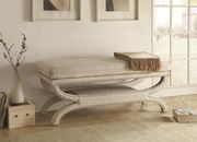 Elegant bench in off white upholstery main photo