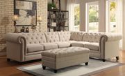 Linen fabric classic design tufted sectional sofa main photo