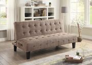 Textured beige chenille fabric sofa bed main photo