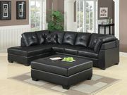 Black leather sectional sofa in casual style main photo