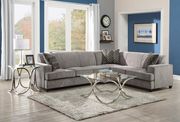 Gray spacious sectional sofa w/ pull-out sleeper