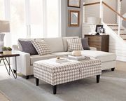 Mcloughlin (Cream) Loft style apt size cream casual reversible sectional sofa