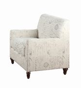 Traditional oatmeal fabric chair w/ rolled arms main photo