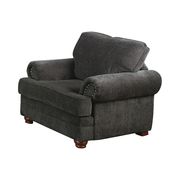 Gray chenille fabric rolled arms classic design chair main photo