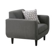 Linen-like gray fabric mid-century style chair main photo
