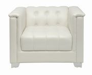 Contemporary pearl white leatherette chair