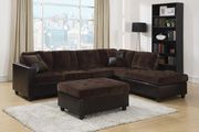 Two-toned casual espresso sectional sofa