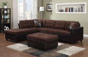 Two-toned dark brown casual sectional sofa main photo