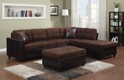 Two-toned dark brown casual sectional sofa