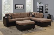 Two-toned casual brown stylish sectional sofa