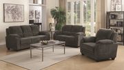Gray chevron fabric comfy living room set
