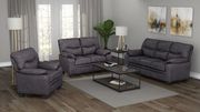 Meagan (Charcoal) Casual printed microfiber gray sofa