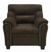 Clemintine (Brown) Brown chenille fabric casual style chair