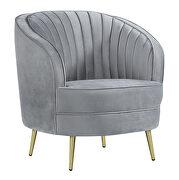 Sophia (Gray) C Gray velvet upholstery iconic kidney silhouette chair