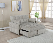 Cotswold (Beige) Sleeper sofa bed upholstered in durable beige chenille