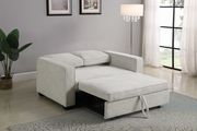 Sleeper sofa bed in beige chenille fabric