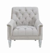 Traditional gray fabric tufted curved back chair main photo
