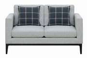 Light gray woven textrure fabric casual style loveseat