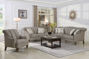 Brown / gray chenille fabric casual style couch main photo