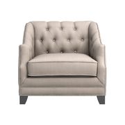Beige polyester casual style chair w/ nailhead trim main photo