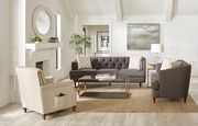 Linen-like gray / beige fabric sofa in barrel style main photo
