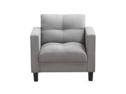 Woven gray fabric grid tufting style chair main photo